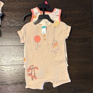 Disney Baby Rompers with Pooh and Tigger
